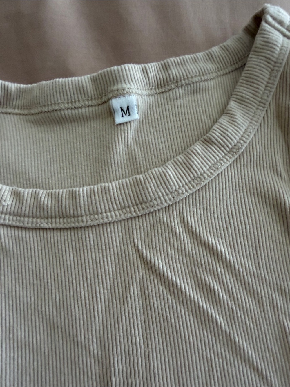 Source Unknown Cream Ribbed Tank Top - Picture 2 of 6